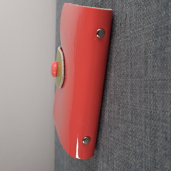 Pink Green Patent Leather Business Credit Photo Card Cards Wallet ***As Is Flaw - Picture 3 of 7